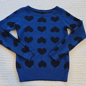 The Limited Blue Heart Sweater